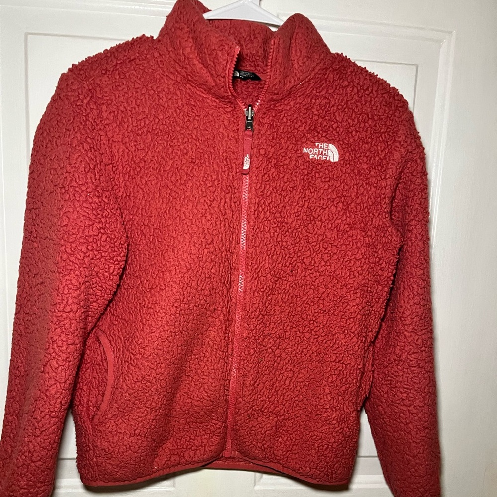 The North Face Girls Monkey Fur Fleece Jacket Size 10/12 Color Pink